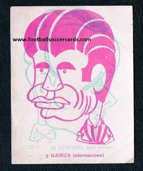 1953 Alfredo di Stefano FHER SPORT MAGICO Real Madrid rookie card & Gainza of Bilbao & Spain