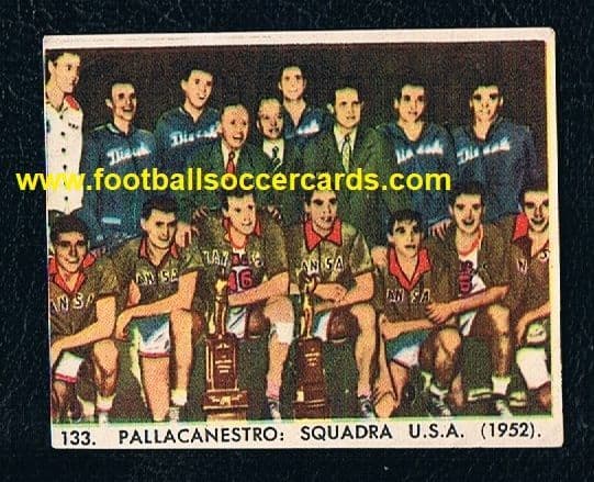 1953 Basketball card from Italy of the 1952 USA OLYMPIC TEAM #133 by LAMPO
