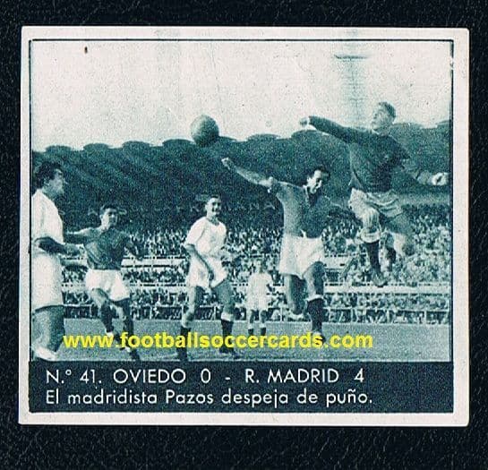 1953 Bruguera La Liga collection 41 possibly Alfredo Di Stefano Real Madrid v Oviedo