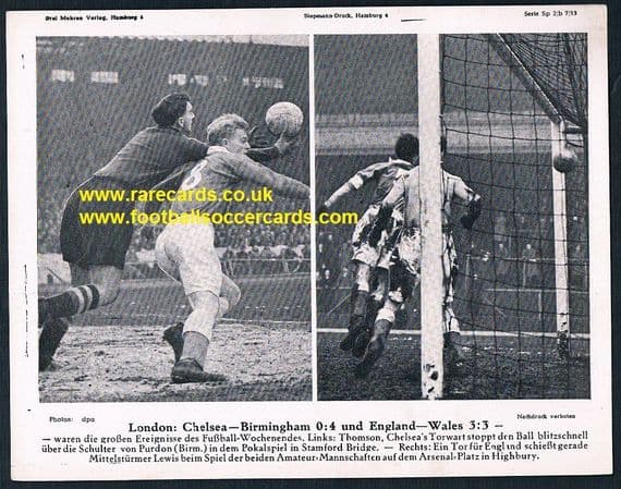 1953 Chelsea v Birmingham and England Amateurs v Wales Siepmann BRD supplement