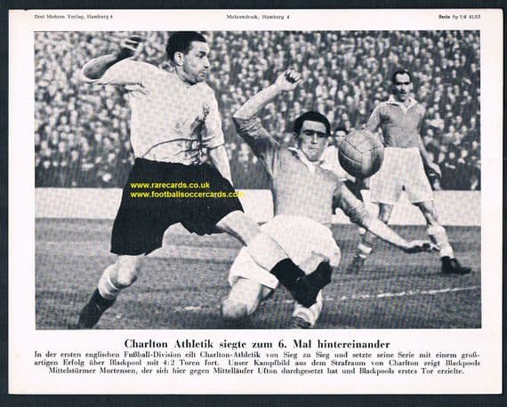 1953 Derek Ufton Charlton Athletic v Blackpool FC Stan Mortensen
