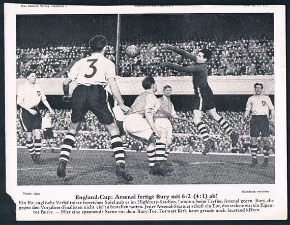 1953 FA Cup 31 january 53 Arsenal v Bury at Highbury German newspaper supplement 3Mohren BRD