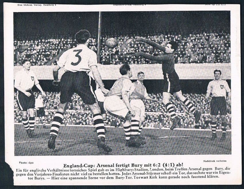 1953 FA Cup 31 january 53 Arsenal v Bury at Highbury German newspaper supplement 3Mohren BRD
