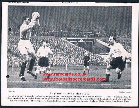 1953 George Farm Blackpool Scotland Ivor Broadis Man City England Mohrendruck