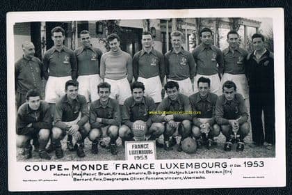 1953 Just Fontaine ROOKIE CARD WC Qualifier France Luxemburg 1st Cap & 3 goals HAT-TRICK!