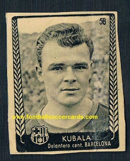 1953 Kubala Bruguera not usual issue this was CUT FROM A SUPPLEMENT AS INTENDED Ases 53