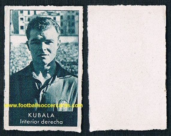 1953 Kubala Bruguera Torneo Nacional from supplement sheet of stickers as intended