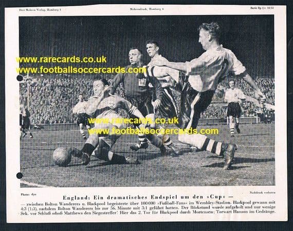 1953 Mohrendruck Blackpool Bolton F.A. Cup West German newspaper supplement