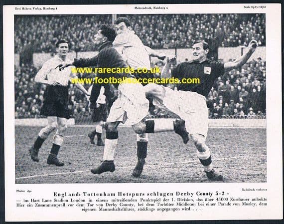 1953 Mohrendruck Spurs v Derby County Middleton West German newspaper supplement
