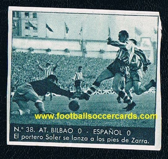 1953 Telmo Zarra in action for Bilbao, Bruguera La Liga collection #38