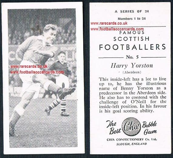 1954 Chix Famous Scottish Footballers 5 Harry Yorston Aberdeen