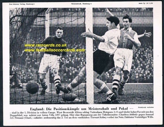 1954 Eddie Firmani Charlton Sampdoria Inter Genoa Southend New York Cosmos v Kelsey & Wills Arsenal