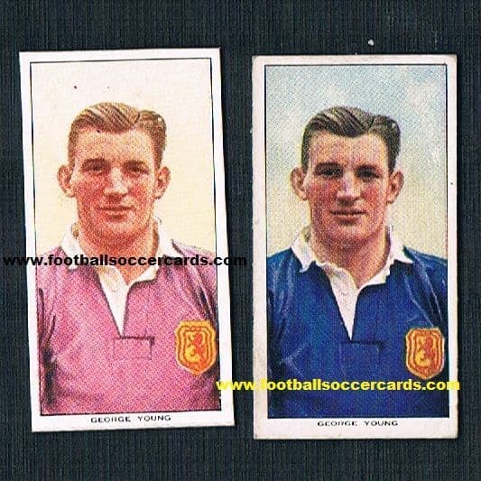 1954 George Young PROMO pair Most Capped Scottish star, Rangers legend