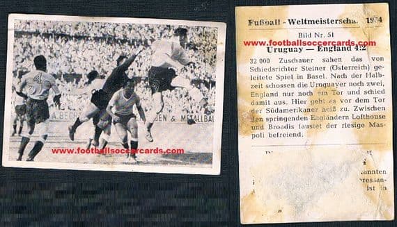 1954 Kiddy gum sticker WC54 Uruguay v England Nat Lofthouse Bolton Ivor Broadis Newcastle Carlisle