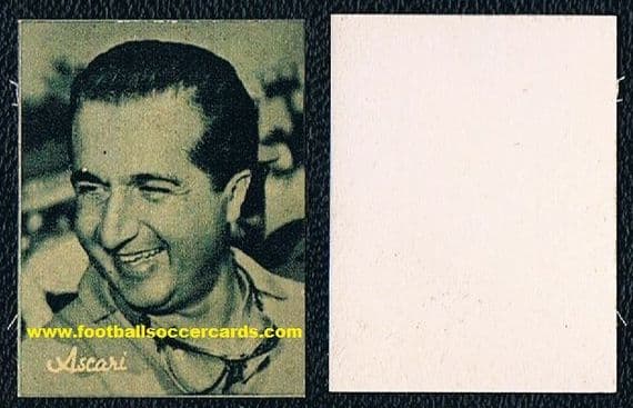 1954 Lampo ASCARI nr-MINT CARD still has stubs either side from cutting post press