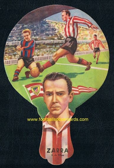 1954 Telmo Zarra Bilbao football card fan card, by Bodega Pedro Margarit