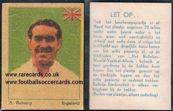 1955 -56 Bolletje Dutch Wereld Voetbal transfer England Alf Ramsay
