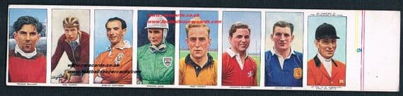 1955 8 uncut British Automatic Sportsmen Stanley Matthews Stirling Moss Billy Wright George Young