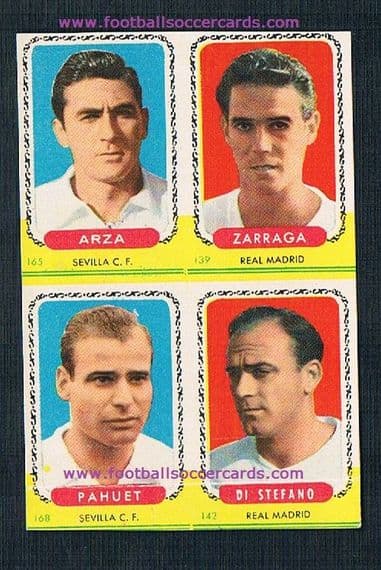 1955 Bruguera UNIQUE quad, UNCUT 4 with DI STEFANO Real Madrid - light crease