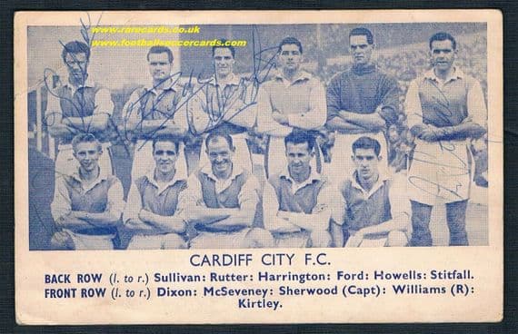 1955 Cardiff City Daily Express signed
