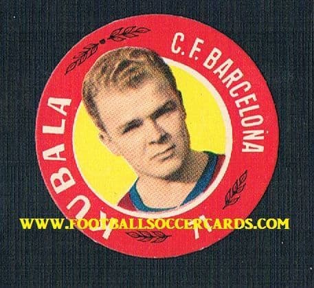 1955 Kubala rookie Flying Saucer card by Bruguera