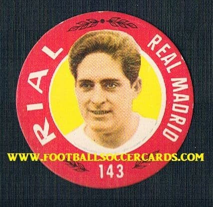 1955 Rial Argentina Real Madrid Flying Saucer card by Bruguera