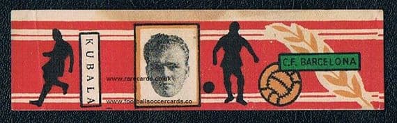 1955 Spanish choc cigar band Kubala