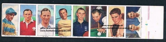 1955 uncut 8 British Automatic cards Henry Cotton Len Hutton Joe Davis Gordon Richards etc