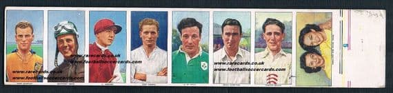 1955 uncut British Automatic Joe Mercer rookie John Charles Geoff Duke ARSENAL Compton Tom Finney