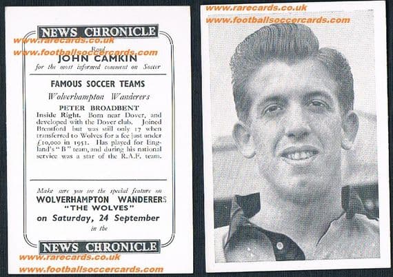 1955 Wolves News Chronicle Broadbent