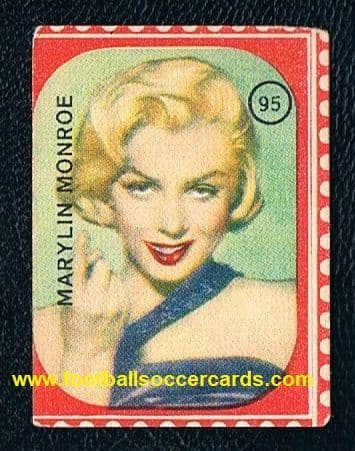 1956 Cicogna Cine Parata Italian gum card 95 of Marilyn Monroe