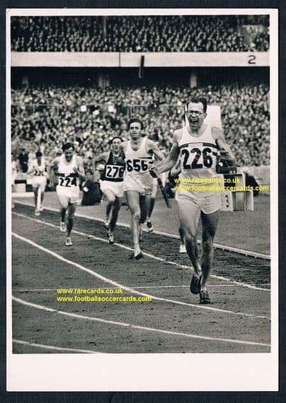 1956 DDR East German card Olympics Melbourne Chris Brasher GOLD 3000 metres steeplechase