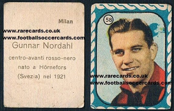 1957 -58 Cicogna Gunnar Nordahl Milan