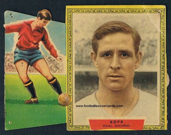 1957-58 Raymond Kopa Real Madrid LEGEND packet issue card rare with side holder!