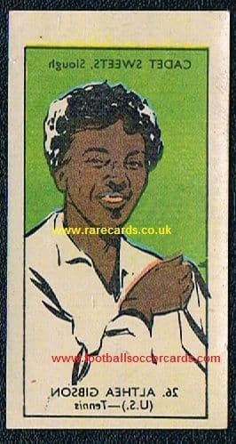 1957 Cadet decal Althea Gibson tennis 26