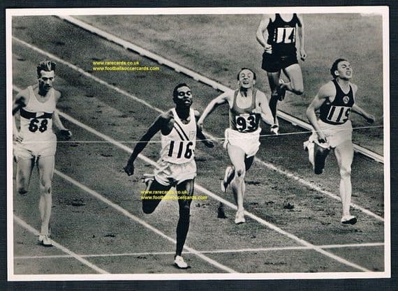 1957 DDR E.German Charles Lamont Charlie Jenkins track field Olympic gold card