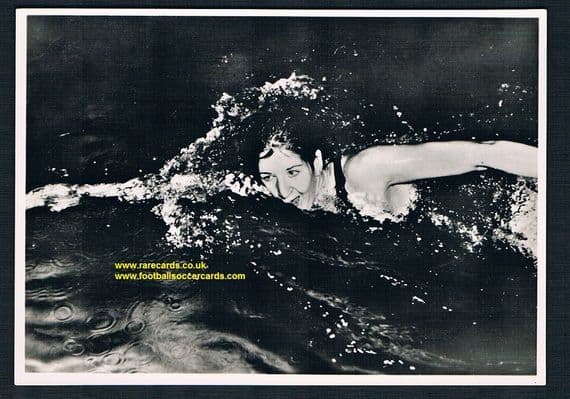 1957 DDR East German card 1956 Olympics gold medal world record swimmer Dawn Fraser Australia