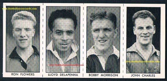 1957 John Charles UNCUT Hotspur Comic strip of 4 Lindy Delapenha Flowers Morrison intact as issued