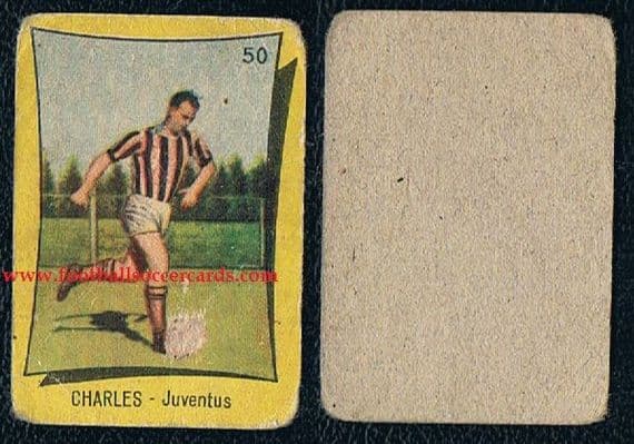 1957 Nannina John Charles Juventus yellow frame action card