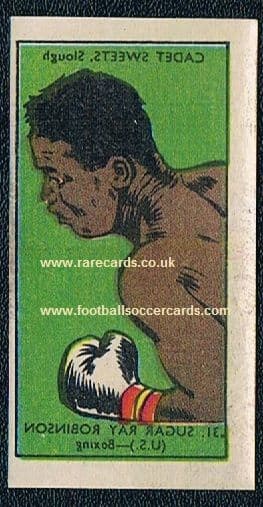 1957 Sugar Ray Robinson Cadet Sweets unused decal transfer ! AMAZING !