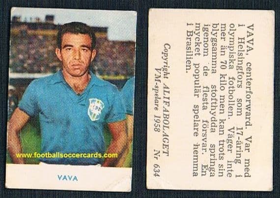 1958 Alifa VAVA "Golden Boot" winner Brazil Swedish WC58 original small light crease CLASSIC !