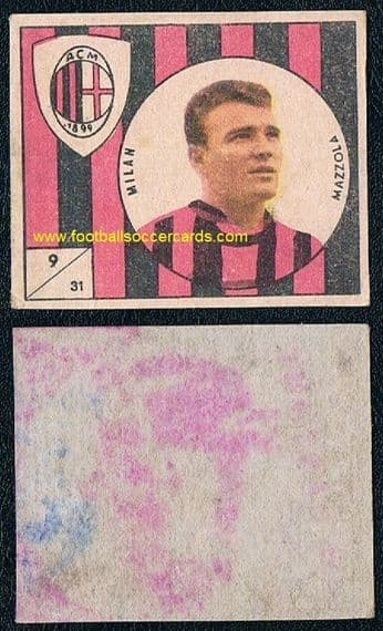 1958 Altafini the WC58 x3 Golden Boot legend on a VAV gum card AC MILAN