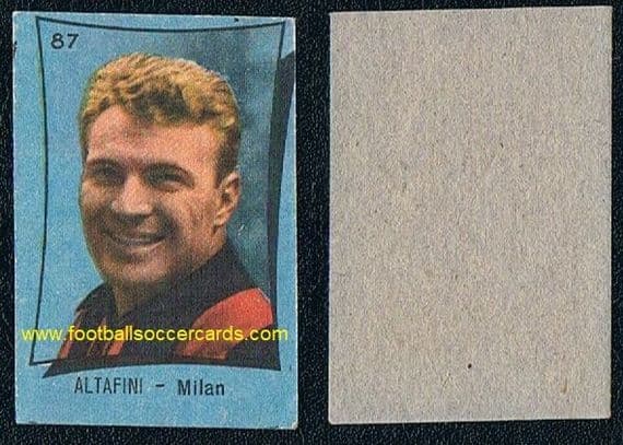 1958 Altafini Triple Golden Boot & WC58 legend portrait Nannina gum card blue