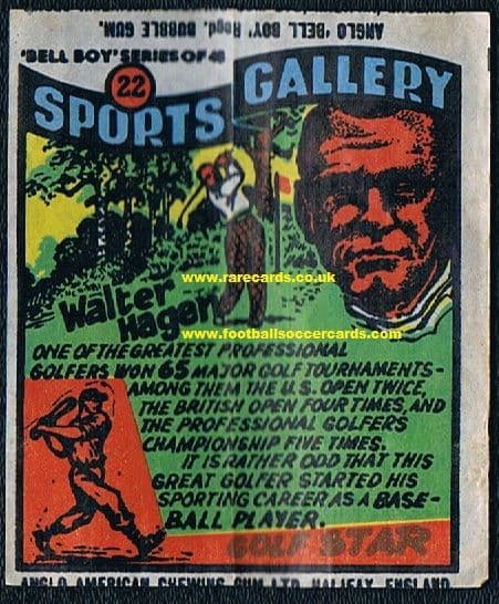 1958 Anglo American Bell Boy Gum Walter Hagen