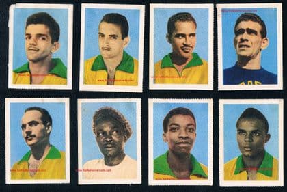 1958 Aquarela blue numbers 8 different Brazil players AMR faults