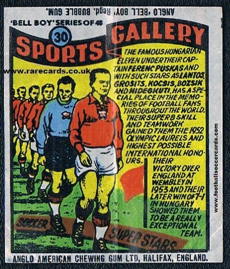 1958 Bellboy Anglo American Puskas gum