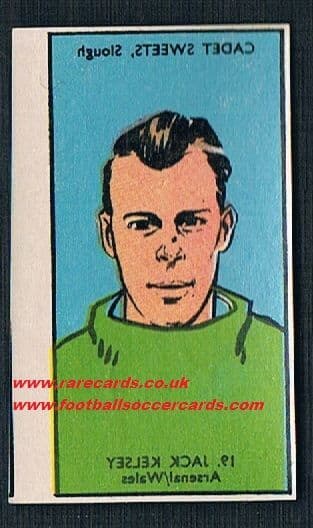 1958 Cadet transfer Jack Kelsey Arsenal and Wales, unused as new