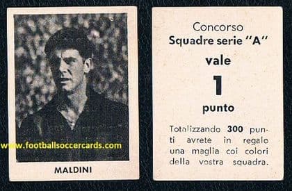 1958 Cesare Maldini early card, Concorso Squadre Serie A rarity
