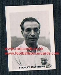 1958 Colinville Footer Foto Gum card Stan Matthews England Blackpool Stoke