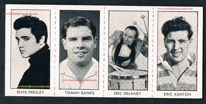 1958 early Elvis Presley Uncut strip of 4 Rover Stars of Sport & Entertainment Bolton Wigan